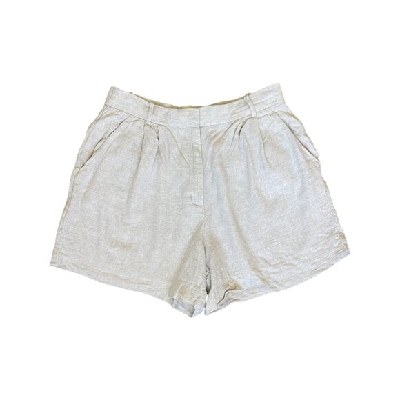 Abercrombie & Fitch Womens Linen Bermuda Shorts Size 8 Preppy Fisherman Pleated - Picture 2 of 5